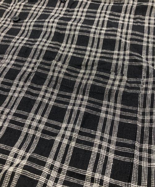 GEGRGE（ゲグルゲ）GEGRGE (ゲグルゲ) リネンブレンドチェックシャツ ブラック サイズ:XLの古着・服飾アイテム