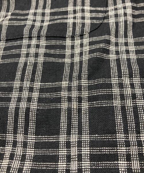 GEGRGE（ゲグルゲ）GEGRGE (ゲグルゲ) リネンブレンドチェックシャツ ブラック サイズ:XLの古着・服飾アイテム