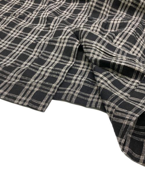 GEGRGE（ゲグルゲ）GEGRGE (ゲグルゲ) リネンブレンドチェックシャツ ブラック サイズ:XLの古着・服飾アイテム