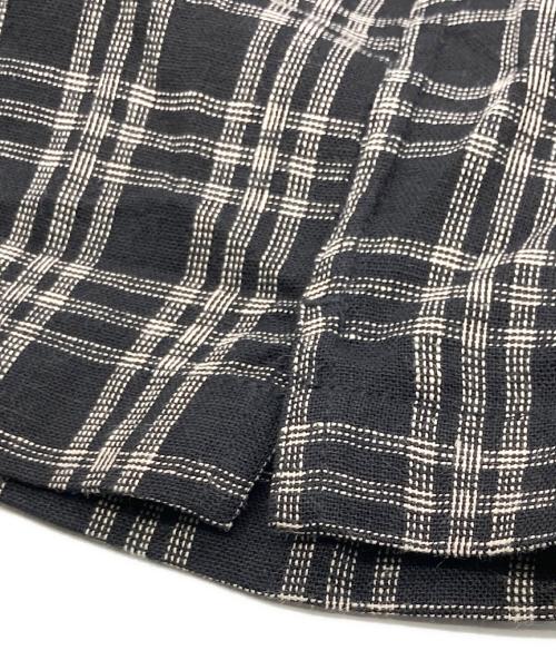 GEGRGE（ゲグルゲ）GEGRGE (ゲグルゲ) リネンブレンドチェックシャツ ブラック サイズ:XLの古着・服飾アイテム