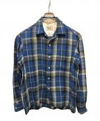 Blocksブロックス）の古着「ウールアクリルチェックシャツ」｜ブルー×ブラック
