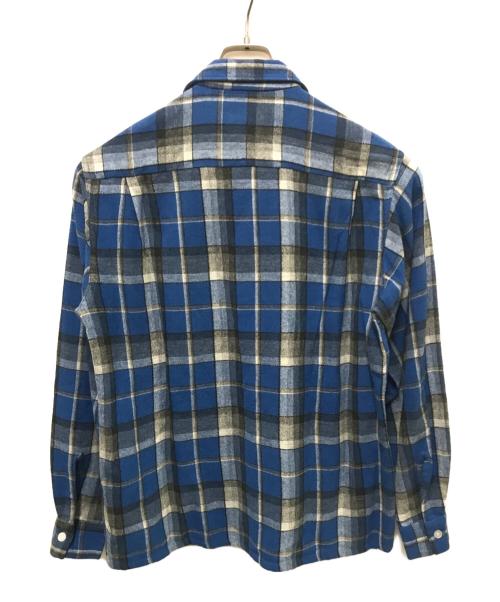 Blocks（ブロックス）Blocks (ブロックス) ウールアクリルチェックシャツ ブルー×ブラック サイズ:Mの古着・服飾アイテム