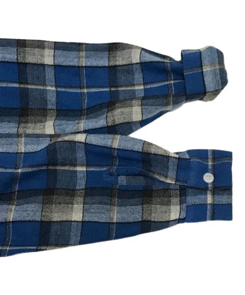 Blocks（ブロックス）Blocks (ブロックス) ウールアクリルチェックシャツ ブルー×ブラック サイズ:Mの古着・服飾アイテム