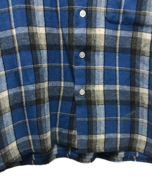 Blocks（ブロックス）Blocks (ブロックス) ウールアクリルチェックシャツ ブルー×ブラック サイズ:Mの古着・服飾アイテム