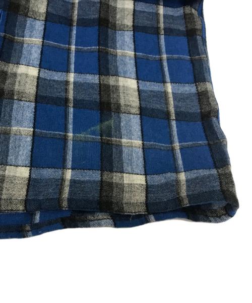 Blocks（ブロックス）Blocks (ブロックス) ウールアクリルチェックシャツ ブルー×ブラック サイズ:Mの古着・服飾アイテム