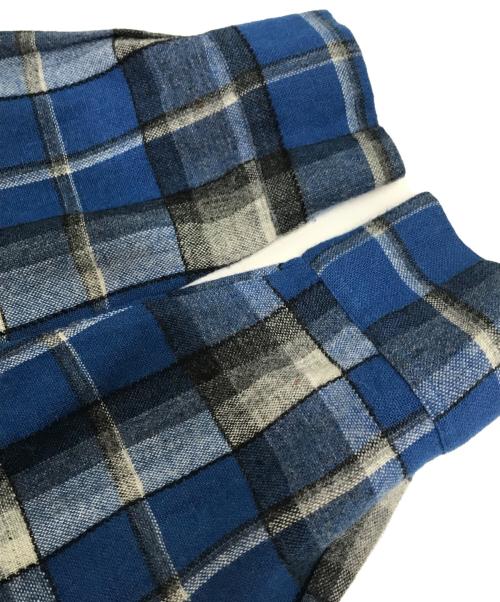 Blocks（ブロックス）Blocks (ブロックス) ウールアクリルチェックシャツ ブルー×ブラック サイズ:Mの古着・服飾アイテム