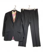 PAUL SMITHポールスミス）の古着「裏地花柄ストライプセットアップ」｜ブラック