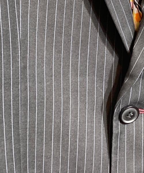 PAUL SMITH（ポールスミス）PAUL SMITH (ポールスミス) 裏地花柄ストライプセットアップ ブラック サイズ:54の古着・服飾アイテム