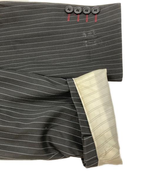 PAUL SMITH（ポールスミス）PAUL SMITH (ポールスミス) 裏地花柄ストライプセットアップ ブラック サイズ:54の古着・服飾アイテム