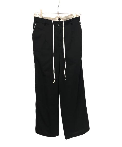 JANE SMITH（ジェーンスミス）JANE SMITH (ジェーンスミス) POLYESTER WOOL TROPICAL PIPING PAJAMA PANTS ブラック サイズ:38の古着・服飾アイテム
