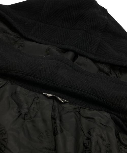 VERSACE CLASSIC V2（ヴェルサーチクラシック）VERSACE CLASSIC V2 (ヴェルサーチクラシック) アンゴラ混ダッフルコート ブラック サイズ:50の古着・服飾アイテム