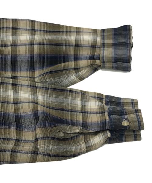 SOUTHAMPTON（サウサンプトン）SOUTHAMPTON (サウサンプトン) 60'sオープンカラーシャツ ブラウン×グレー サイズ:Mの古着・服飾アイテム