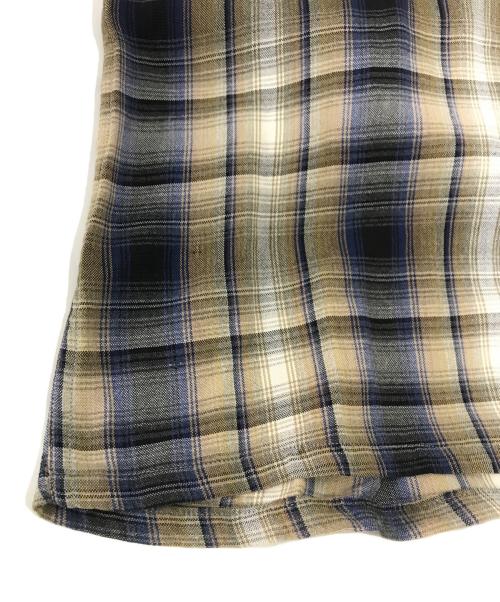 SOUTHAMPTON（サウサンプトン）SOUTHAMPTON (サウサンプトン) 60'sオープンカラーシャツ ブラウン×グレー サイズ:Mの古着・服飾アイテム