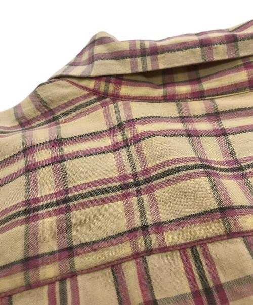 stussy（ステューシー）stussy (ステューシー) S/Sチェックシャツ ベージュ サイズ:Mの古着・服飾アイテム