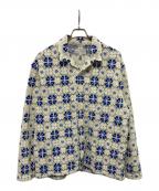 KITHキス）の古着「ADONIS CAMP COLLAR LONG SLEEVE SHIRT」｜ホワイト×ブルー