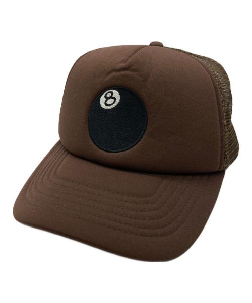 stussy（ステューシー）stussy (ステューシー) 8 BALL TRUCKER CAP ブラウンの古着・服飾アイテム