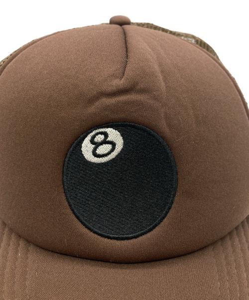 stussy（ステューシー）stussy (ステューシー) 8 BALL TRUCKER CAP ブラウンの古着・服飾アイテム