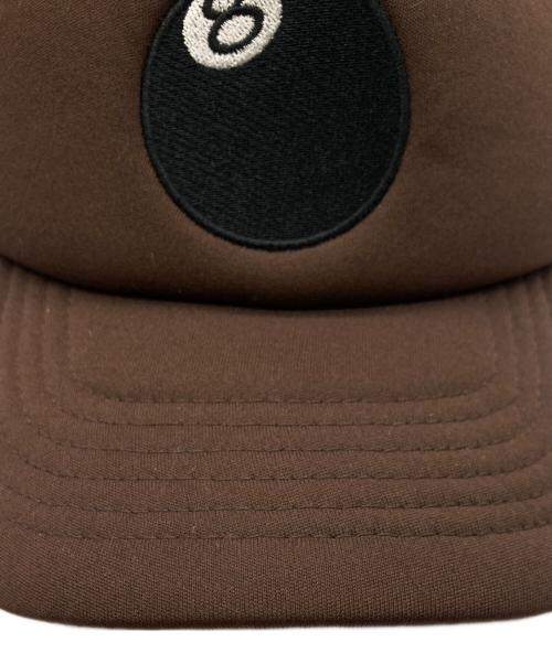 stussy（ステューシー）stussy (ステューシー) 8 BALL TRUCKER CAP ブラウンの古着・服飾アイテム