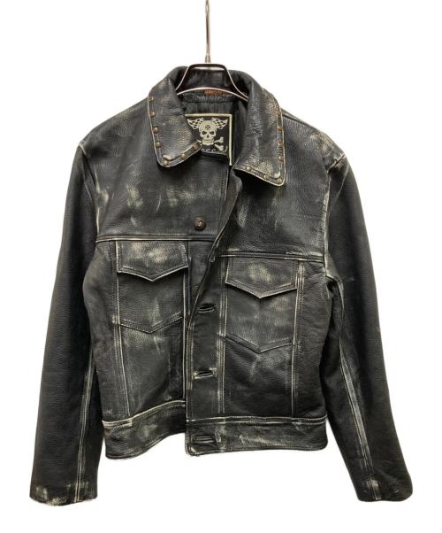 La Marca del Diablo（-）La Marca del Diablo  (-) スタッズレザージャケット ブラック サイズ:Lの古着・服飾アイテム