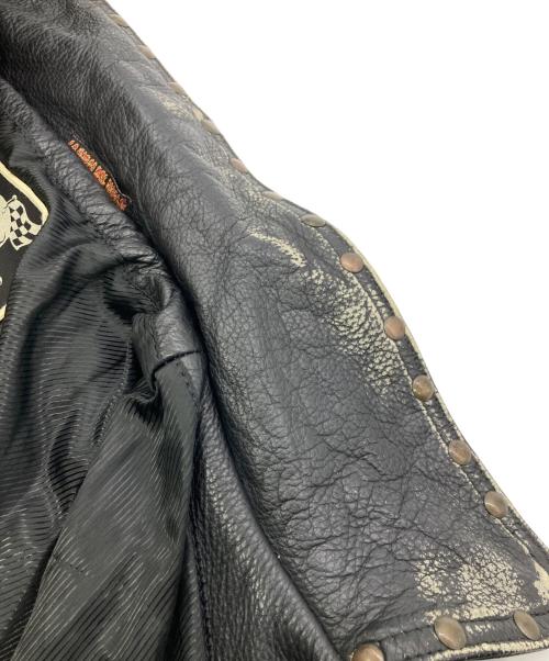 La Marca del Diablo（-）La Marca del Diablo  (-) スタッズレザージャケット ブラック サイズ:Lの古着・服飾アイテム