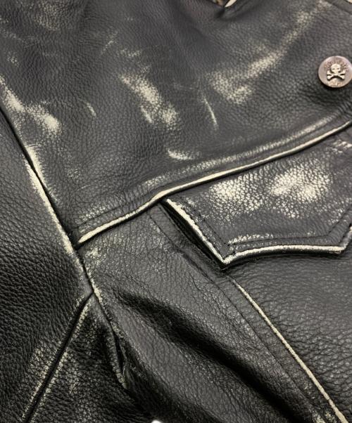 La Marca del Diablo（-）La Marca del Diablo  (-) スタッズレザージャケット ブラック サイズ:Lの古着・服飾アイテム