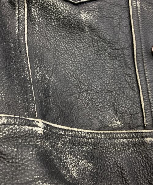 La Marca del Diablo（-）La Marca del Diablo  (-) スタッズレザージャケット ブラック サイズ:Lの古着・服飾アイテム