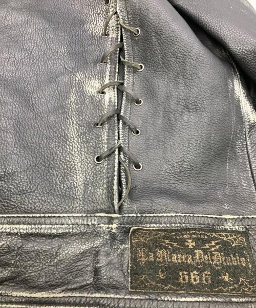 La Marca del Diablo（-）La Marca del Diablo  (-) スタッズレザージャケット ブラック サイズ:Lの古着・服飾アイテム