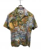 Patagoniaパタゴニア）の古着「00’Sメニュー柄アロハシャツ」｜グリーン×ブルー