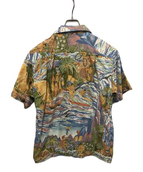 Patagonia（パタゴニア）Patagonia (パタゴニア) 00’Sメニュー柄アロハシャツ グリーン×ブルー サイズ:Sの古着・服飾アイテム