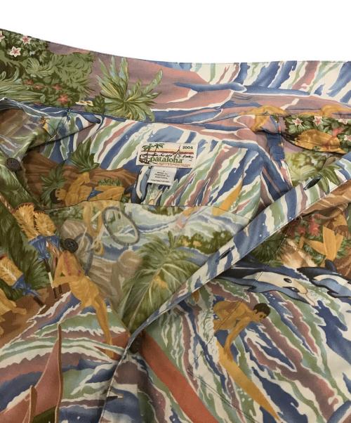 Patagonia（パタゴニア）Patagonia (パタゴニア) 00’Sメニュー柄アロハシャツ グリーン×ブルー サイズ:Sの古着・服飾アイテム