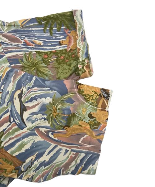 Patagonia（パタゴニア）Patagonia (パタゴニア) 00’Sメニュー柄アロハシャツ グリーン×ブルー サイズ:Sの古着・服飾アイテム