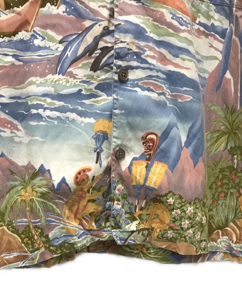 Patagonia（パタゴニア）Patagonia (パタゴニア) 00’Sメニュー柄アロハシャツ グリーン×ブルー サイズ:Sの古着・服飾アイテム