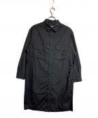 Yohji Yamamoto pour hommeヨウジヤマモト プールオム）の古着「Wポケットロングシャツ」｜ブラック