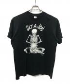 FASHION VICTIMファッションヴィクティム）の古着「GET A JOB スカルプリントTシャツ」｜ブラック