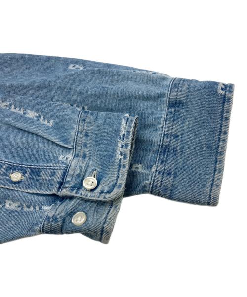 SUPREME（シュプリーム）SUPREME (シュプリーム) Logo Stripe Jacquard Denim Shirt インディゴ サイズ:Mの古着・服飾アイテム