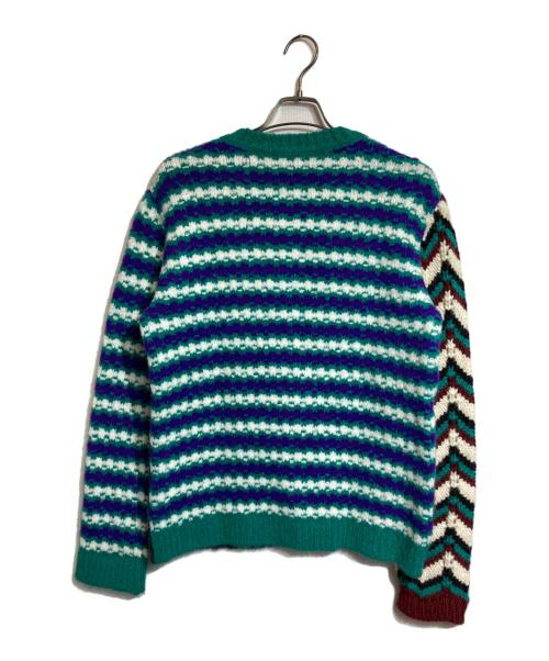 MARNI（マルニ）MARNI (マルニ) マルチデザインニット グリーン×ホワイト サイズ:46の古着・服飾アイテム