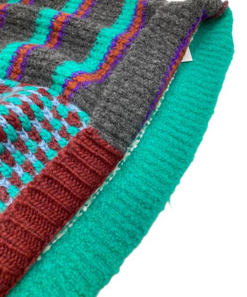 MARNI（マルニ）MARNI (マルニ) マルチデザインニット グリーン×ホワイト サイズ:46の古着・服飾アイテム