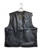 AT-DIRTYアットダーティ）の古着「JERKIN LEATHER VEST」｜ブラック