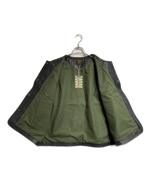 AT-DIRTY（アットダーティ）AT-DIRTY (アットダーティ) JERKIN LEATHER VEST ブラック サイズ:XLの古着・服飾アイテム