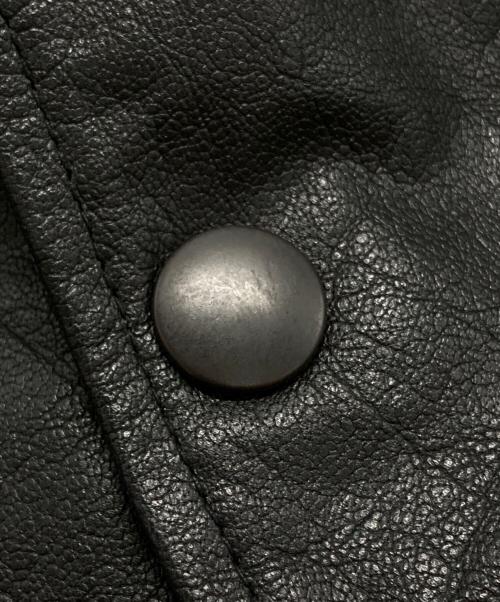 AT-DIRTY（アットダーティ）AT-DIRTY (アットダーティ) JERKIN LEATHER VEST ブラック サイズ:XLの古着・服飾アイテム