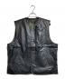 AT-DIRTY（アットダーティ）の古着「JERKIN LEATHER VEST」｜ブラック