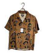 DRESS HIPPYドレスヒッピー）の古着「FESTIVAL S/S SHIRT・フェスティバルショートスリーブシャツ」｜ベージュ