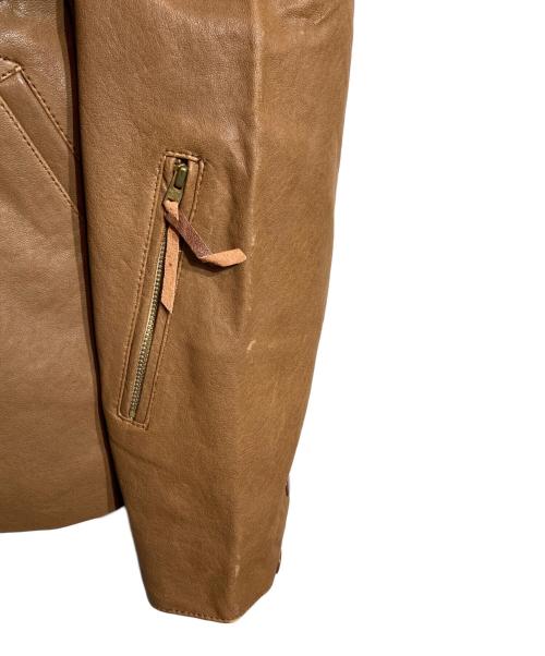 AT-DIRTY（アットダーティ）AT-DIRTY (アットダーティ) DH-RIDERS LEATHER  JACKET ブラウン サイズ:Mの古着・服飾アイテム