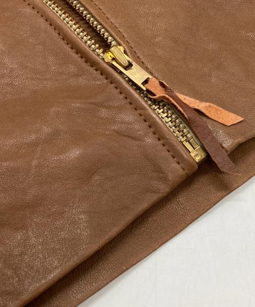 AT-DIRTY（アットダーティ）AT-DIRTY (アットダーティ) DH-RIDERS LEATHER  JACKET ブラウン サイズ:Mの古着・服飾アイテム