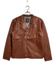 AT-DIRTY（アットダーティ）の古着「DH-RIDERS LEATHER  JACKET」｜ブラウン