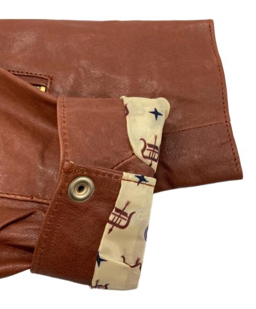 AT-DIRTY（アットダーティ）AT-DIRTY (アットダーティ) DH-RIDERS LEATHER  JACKET ブラウン サイズ:Mの古着・服飾アイテム