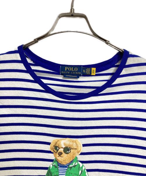 POLO RALPH LAUREN（ポロ・ラルフローレン）POLO RALPH LAUREN (ポロ・ラルフローレン) ポロベアボーダーTシャツ ブルー サイズ:XLの古着・服飾アイテム