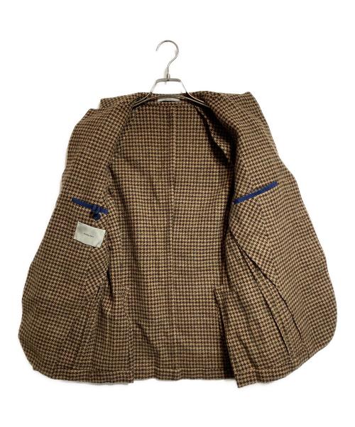 BOGLIOLI（ボリオリ）BOGLIOLI (ボリオリ) 千鳥柄テーラードジャケット ブラウン サイズ:46の古着・服飾アイテム