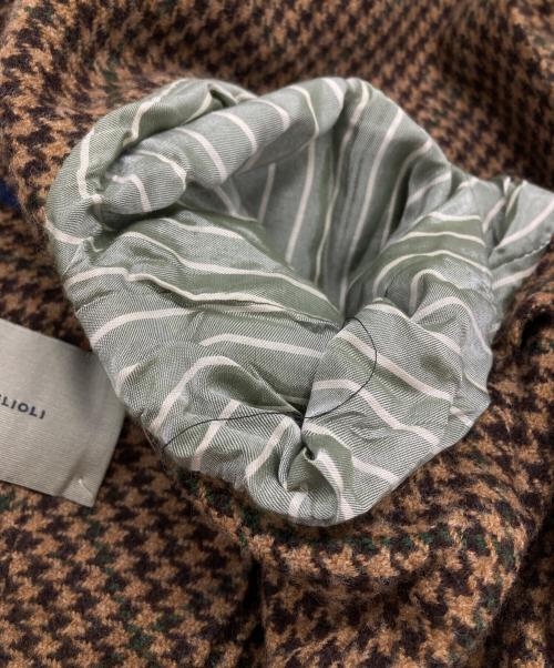 BOGLIOLI（ボリオリ）BOGLIOLI (ボリオリ) 千鳥柄テーラードジャケット ブラウン サイズ:46の古着・服飾アイテム