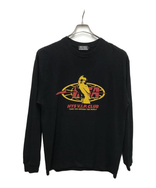 Hysteric Glamour（ヒステリックグラマー）Hysteric Glamour (ヒステリックグラマー) AIRLINE Tシャツ ブラック サイズ:Lの古着・服飾アイテム